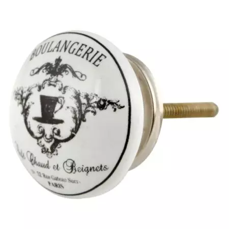 Boulangerie Paris Flat Ceramic Cabinet knobs